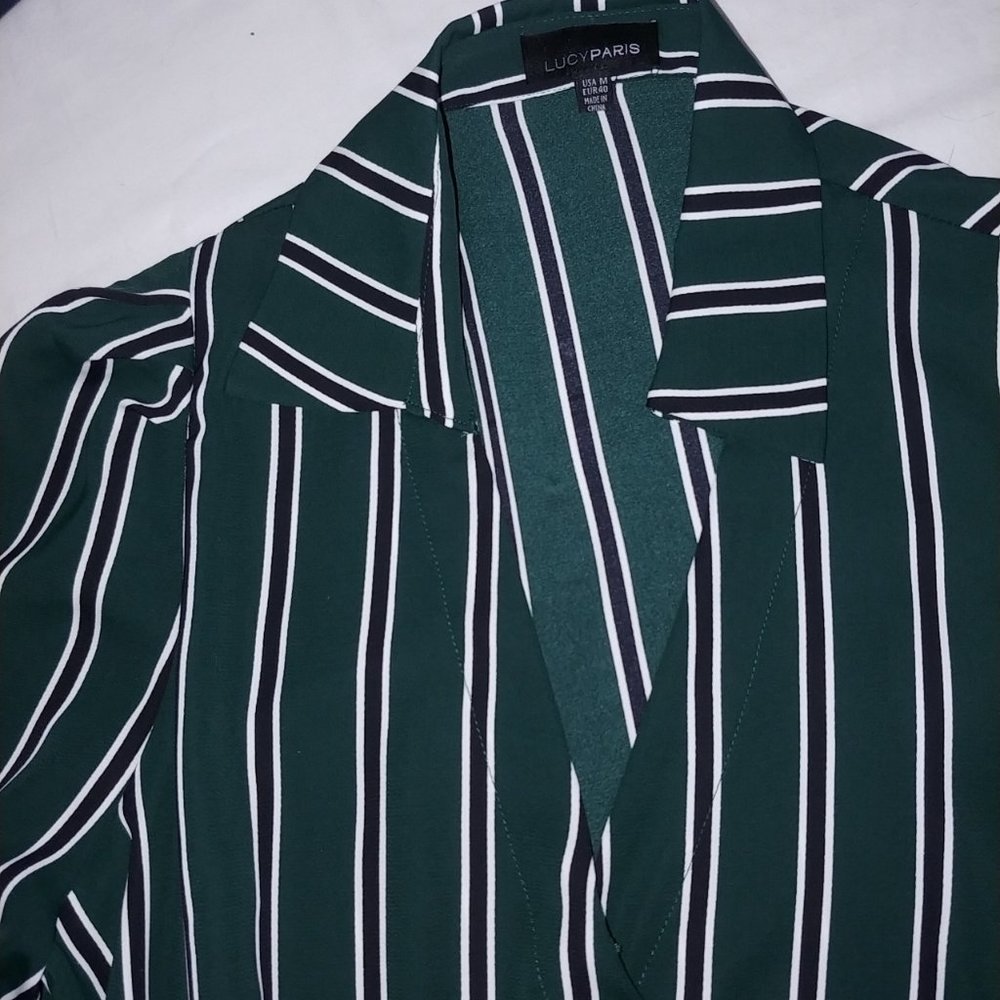 Lucy Paris Long Sleeve Wrap Top SZ M - Picture 3 of 15